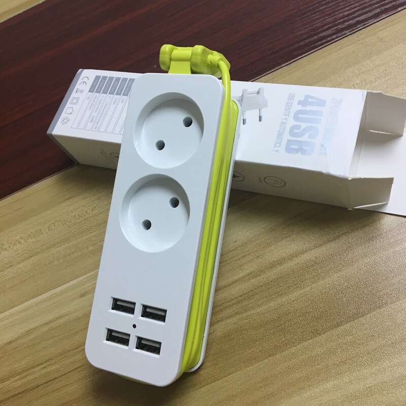 1200W EU Plug adapter Power Strip 4 USB 1.5M Extension Cable Board Multiple Socket House Power Smartphones Tablet Charger panel