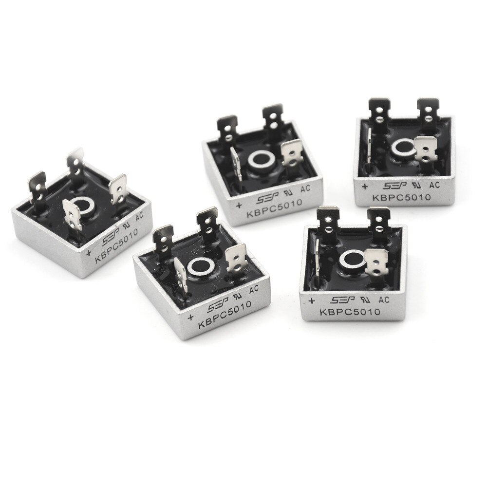 5PCS Diode Metal Case Bridge Rectifier Kbpc5010 50A 1000V