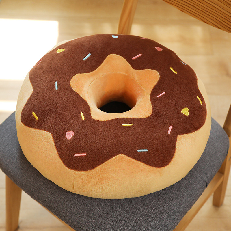 Decoration Donut Plush Pillow Like Real Fantastic Ring Shaped Food Plush Soft Seat Cushion Head Pillow Christmas: WHITE / 11cm-30cm
