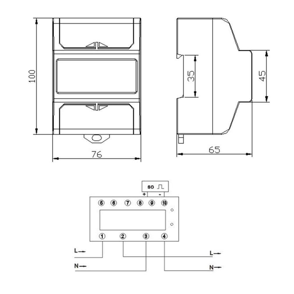 SINOTIMER DDS548C Single Phase Two Wire Energy Meter KWh 30 (100) A 230V AC 50Hz Power Meter Electric Din Rail Mount