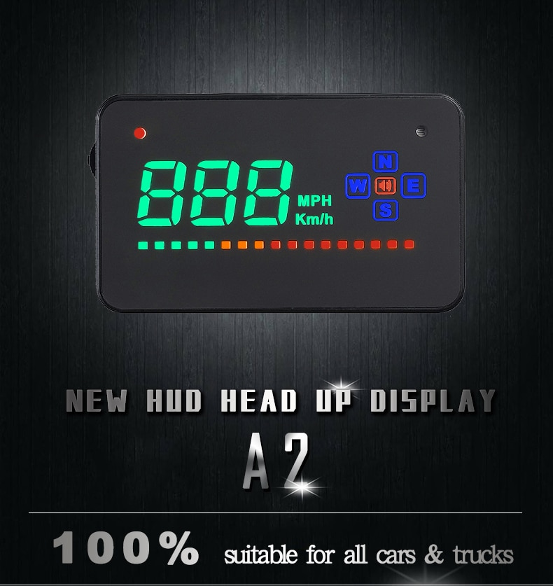 Kompatibel med alle bilhastighedsprojektorer gps digital bilhastighedsmåler  a2 elektronik head up display auto hud forrude projektor