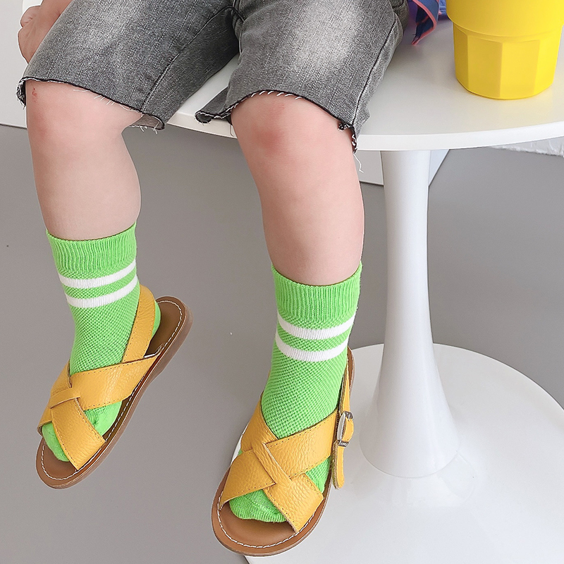 4 paia lotto bambini calzini alti al ginocchio bambini bambino ragazze ragazzo estate maglia di cotone carino per scuola calzino lungo accessori per bambini Kawaii