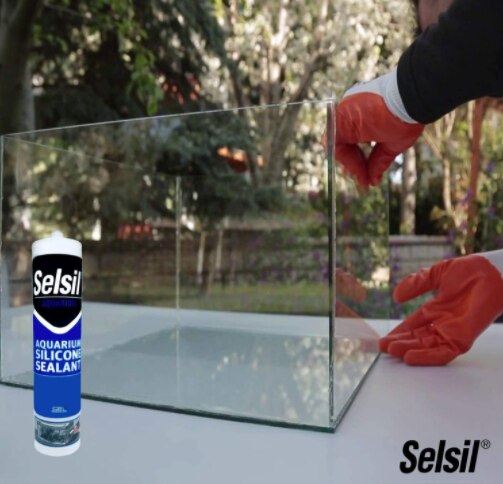 Aquarium Silicone Sealant Clear High Elasticity Safe for Fish 100% Solvent Free Non-Toxic Fresh 10.14 Fl oz.(300 ml) Transparent