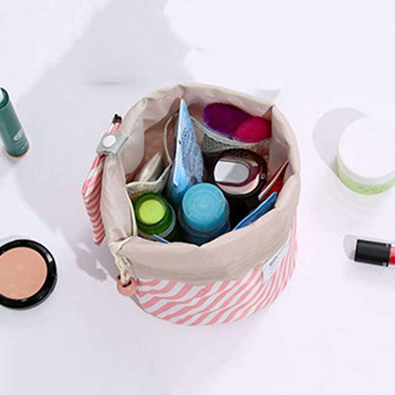 Oxford Lederen Vrouwen Handtassen Mode Reizen Opbergtas Voor Vrouwen Trekkoord Vrouwelijke Cosmetische Zak Bloem Vat Vorm Handtassen