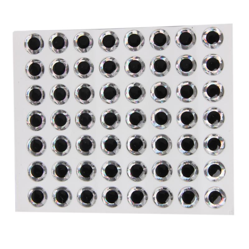 Ojos de Pez 3D holográficos, Señuelos de Pesca profesionales con buen adhesivo, de goma, 100 Uds.: 7mm