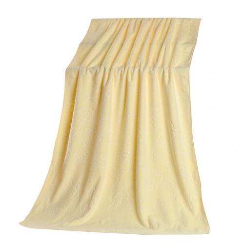 70x140cm microfiber bear comfortable soft absorbent shower bathtub beach towel blanket bath towel bathroom supplies: Light yellow