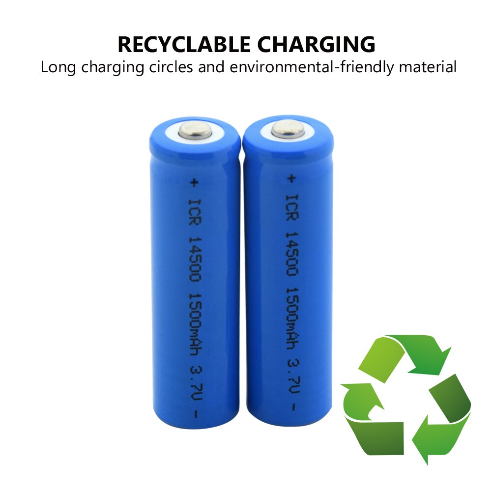 1/2/4/6/8/10Pcs ICR 14500 Li-ion Rechargeable Batteries 3.7V 1500mAh Lithium Battery Replacement For Torch Power Bank Flashlight