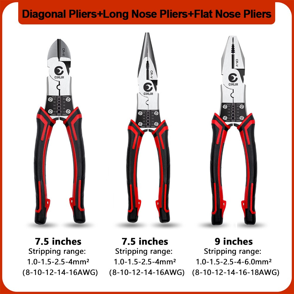 Multifunctionele Universele Punttang Diagonale Tang Universele Kniptang Elektricien Speciale Tangen Tool: ALL-SET