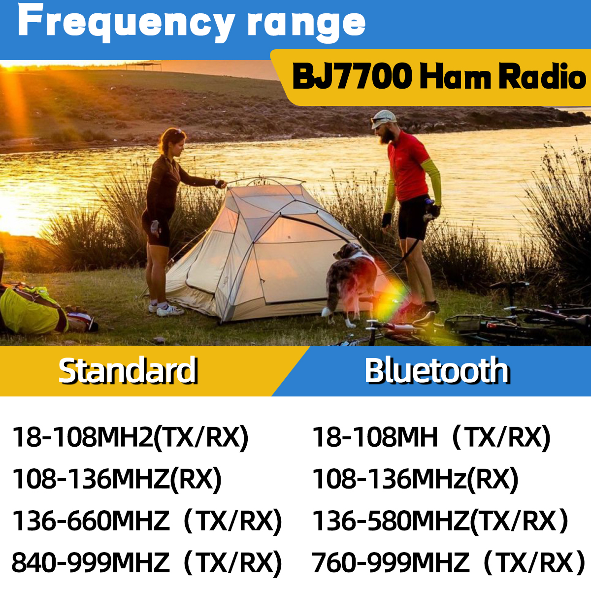 BAJETON BJ7700 Walkie Talkie Multi Banda Sem Fio Bluetooth Programação de Telefone Redução de Ruído AM FM Ham Rádio Para Acampamento BJ8200
