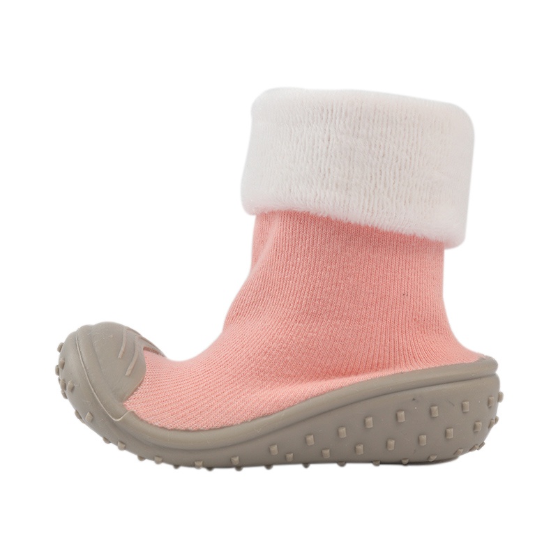 Winter baby sokken Baby Sokken Met Rubberen Zolen Peuter Indoor stappen Anti-slip Lederen kinderen Floor Sokken: Roze / 6m