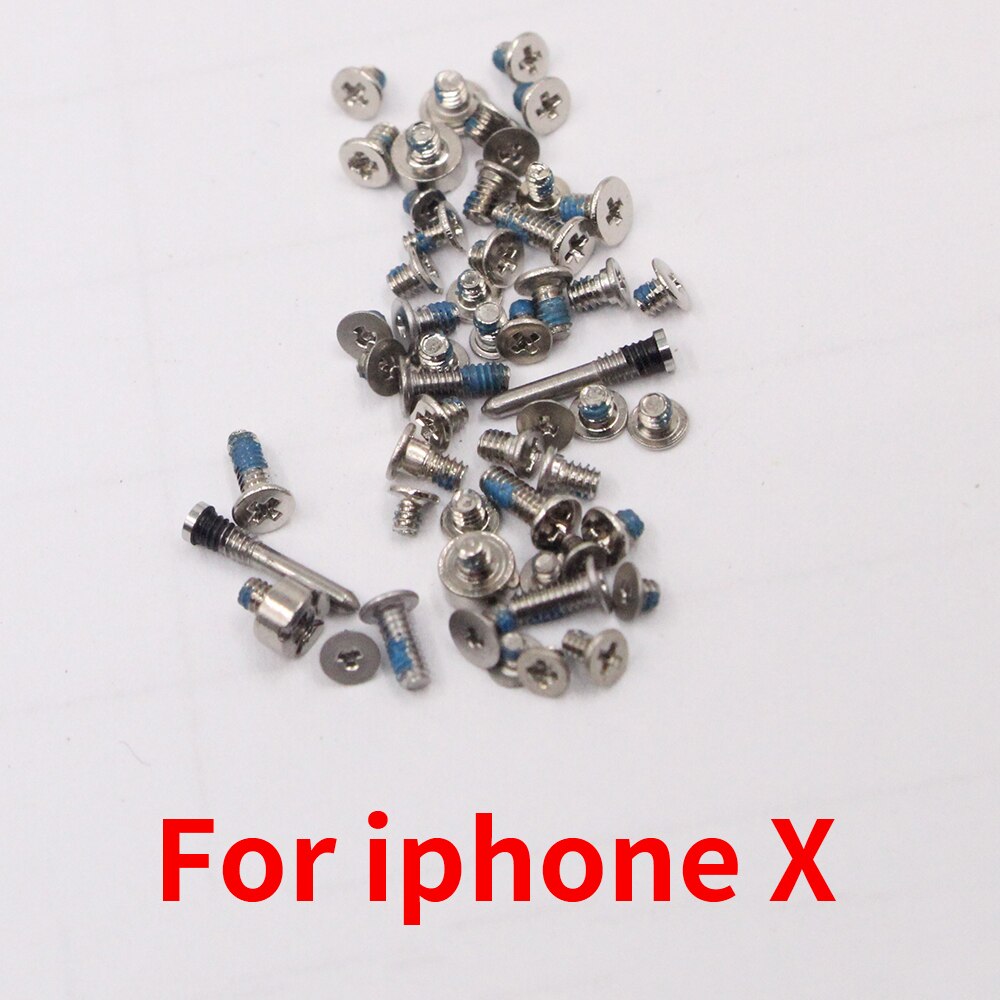 PINZHENG Completo Kit di Viti Per il iPhone X XR XS XSMax Screw Set di Ricambio 2 Viti Dock in Basso Set di Accessori di Riparazione bullone: For iPhone X