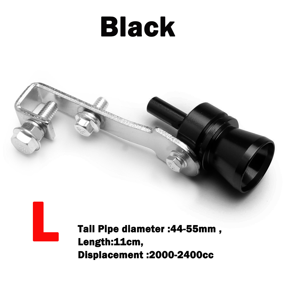 1 stk. turbofløjte universal turboudstødningsfløjte, lydforstærker passer til de fleste biler, sedaner og lastbiler: Sort