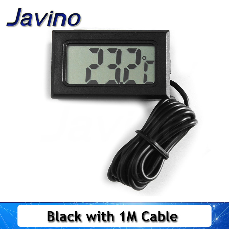 Mini LCD digital thermometer used for freezer temperature - 50-110℃ refrigerator thermometer indoor and outdoor waterproof probe: Gold