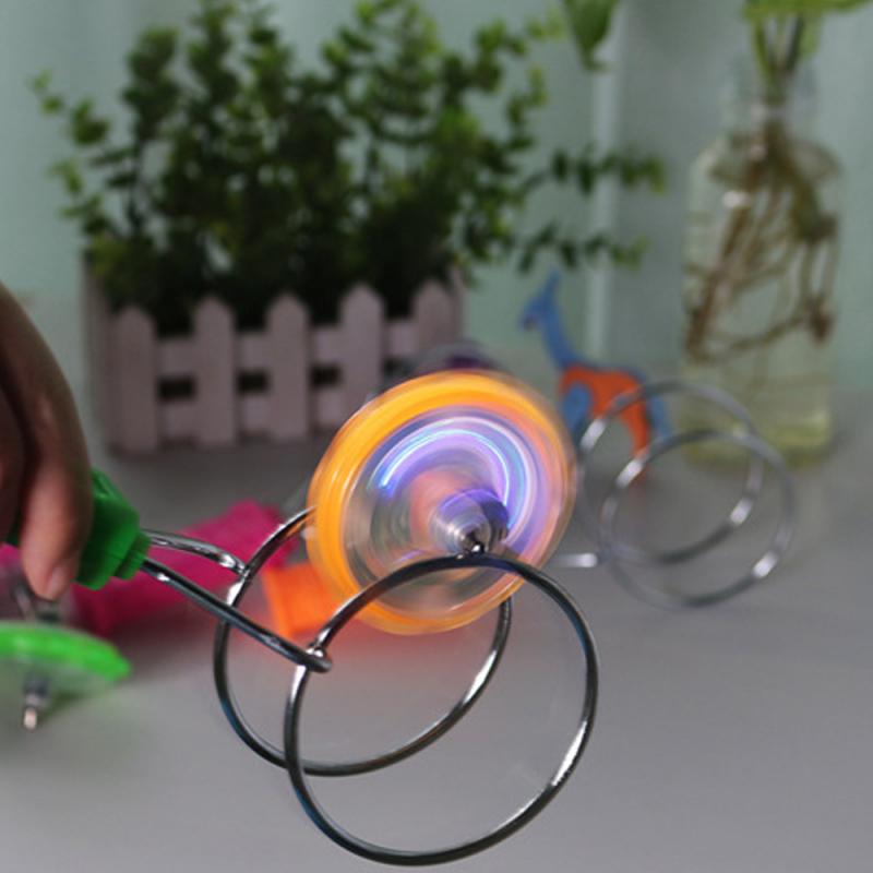 Magnetisk roterende gyro led lysshow magisk legetøj, børns jul hbb magnetisk gyro hjul magisk spinding led legetøj