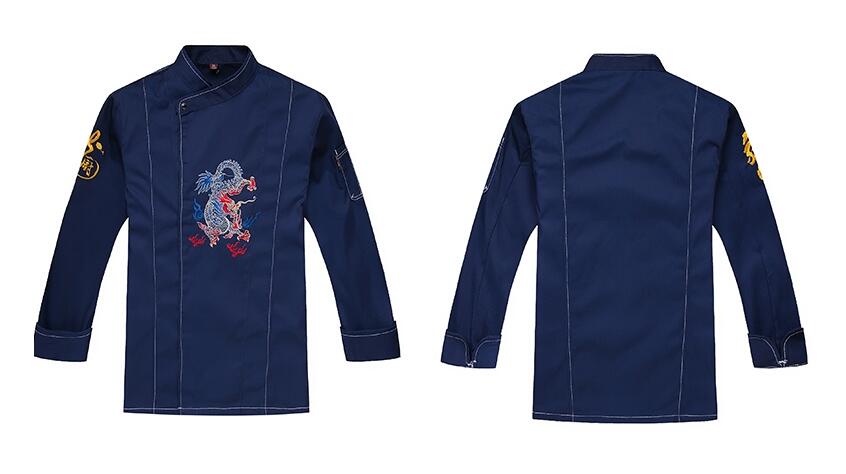 Kochdienst Hotel Arbeitskleidung Restaurant Arbeitskleidung Werkzeug Chefuniform Koch Jacken schnell Lebensmittel-Service Arbeitskleidung: dunkel Blau / XL