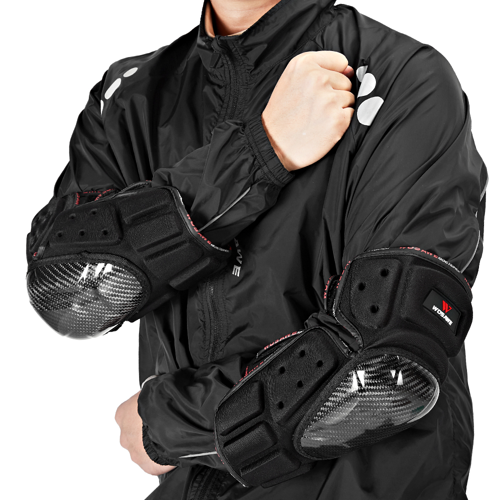 Wosawe Motorfiets Armor Vest Kniebeschermers Elleboogbeschermers Beschermende Gear Set Motocross Racing Off-Road Elleboog Pads Schaatsen Bescherming: Free Size ML332-HZ / S