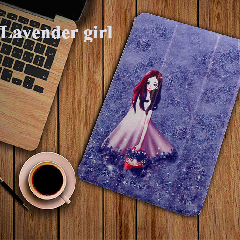 Funda de Tablet para Samsung Galaxy Tab A 10,1 ' SM-T580 T585 fundas Ultra delgadas wake Smart funda para sm-t580 funda protectora: Lavender girl