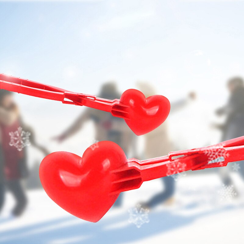 Creatieve Sneeuw Sneeuwbal Maker Clip Maker Rode Liefde Hartvormige Sneeuw Zand Mold Tool Winter Kid Valentines Dag Spel