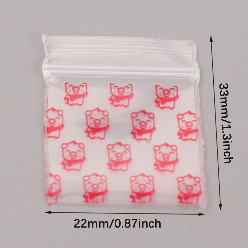 100 stuks mini ziplock zakjes, kleine plastic zakjes met ritssluiting, verpakking voor pillen: Default Title