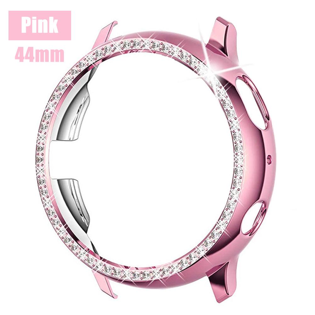 Protective Case For Samsung Galaxy Watch Active 2 40mm/44mm Cover Bumper Accessories Protector Full Coverage Screen Protection: Pink 44mm
