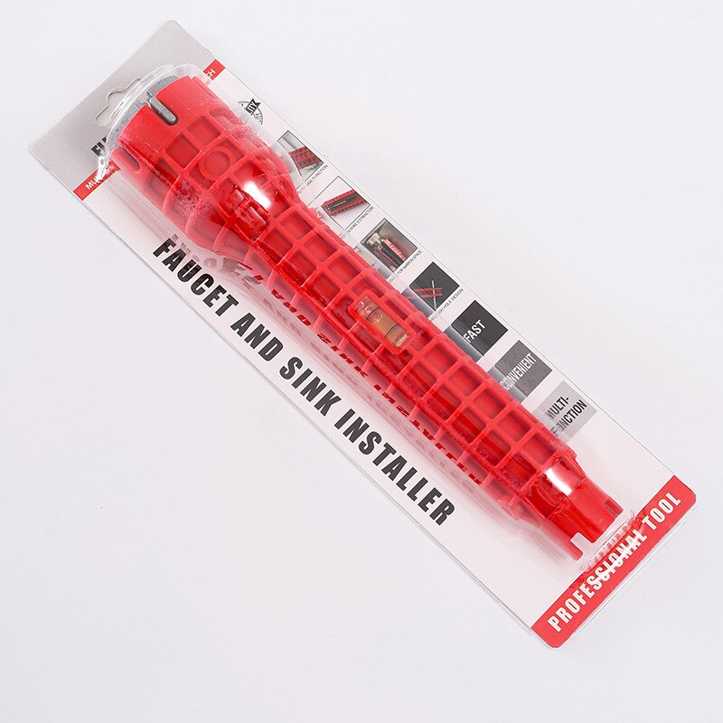 Faucet and Sink Installer Multi-purpose Wrench for Toilet Bowl Sink Bathroom Kitchen Plumbing: Red 1