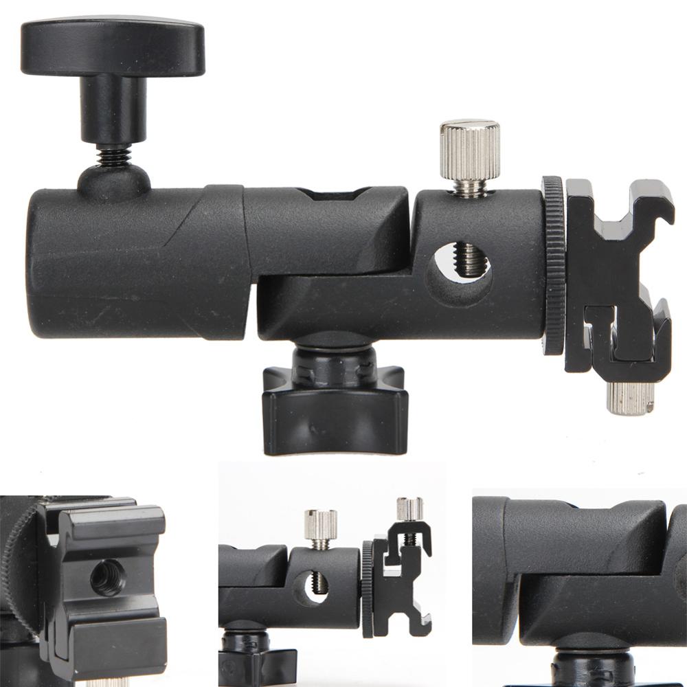 Universal D/E Type Metal Flash Bracket Flash Shoe Detachable Rotating Lamp Bracket With 1/4" to 3/8" Screw Light Stand