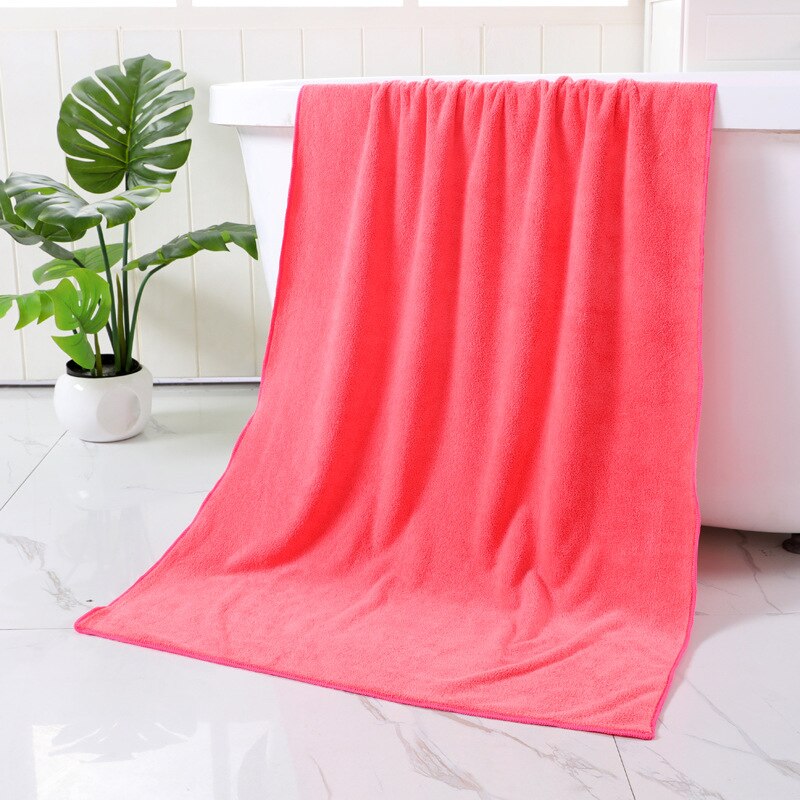 Giantex koral fløjl skåret kant håndklæde almindelig vask blød ansigt håndklæde til hjem polyester badehåndklæder til badeværelse: Rød