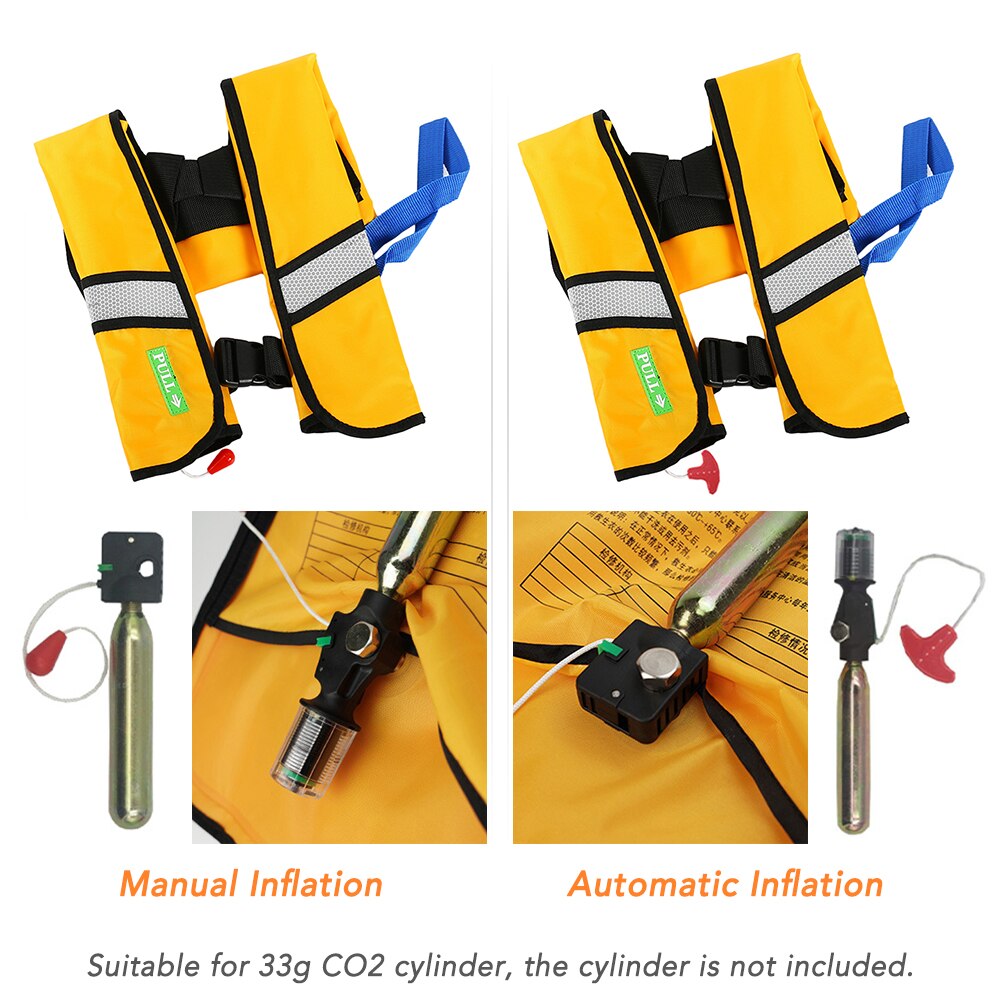 Handmatige/Automatische Opblaasbare Reddingsvest Adult Zwemvest Watersport Kajakken Varen Zwemmen Drifting Vissen Survival Jas