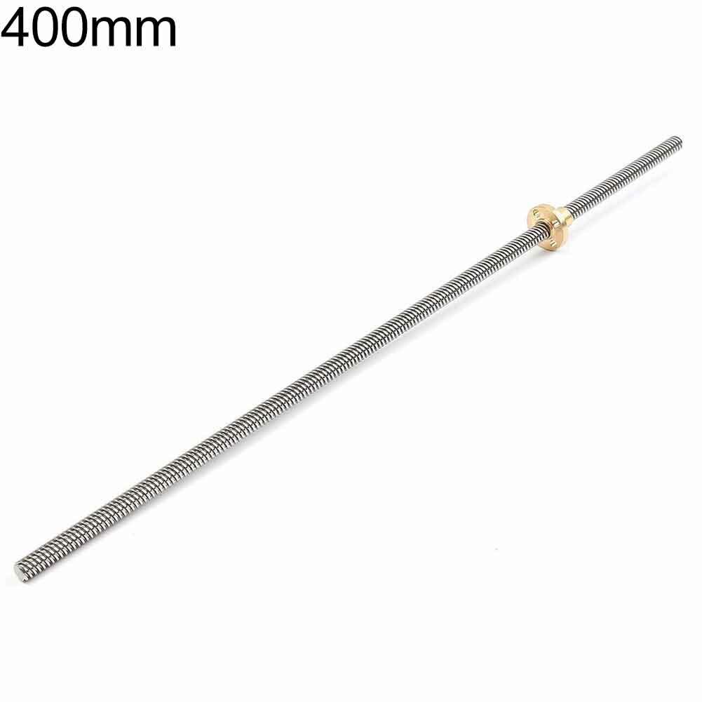 150-500mm 3D Printer T8 Stepper Trapezoidal Acme Thread Lead Screw Rod with Nut: 400mm