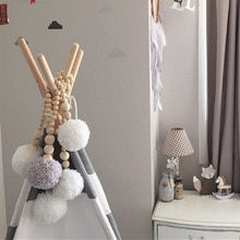 Kinder Bett Zimmer Krippe Zelt Decor Kissen Baby Zimmer Dekoration INS Mond Sterne Holz Perlen Strings Spielzeug Fotografie Requisiten