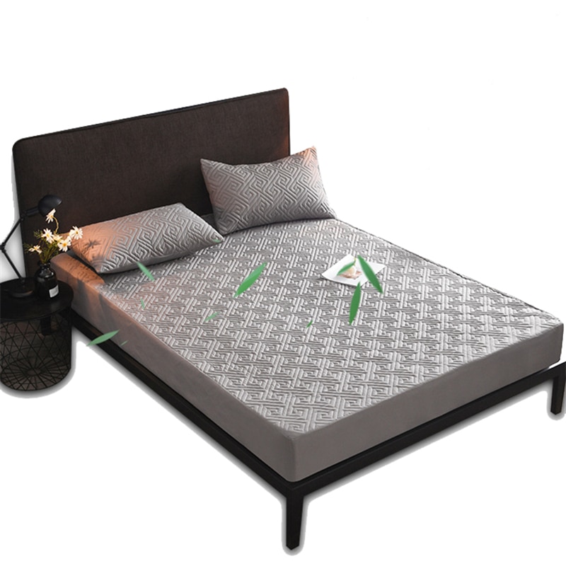 Zes Zijden All Inclusive Gewatteerde Matrashoes Zachte Vezel Topper Pad Vlakte Effen Kleur Bed Matras Protector Anti Dust mijt