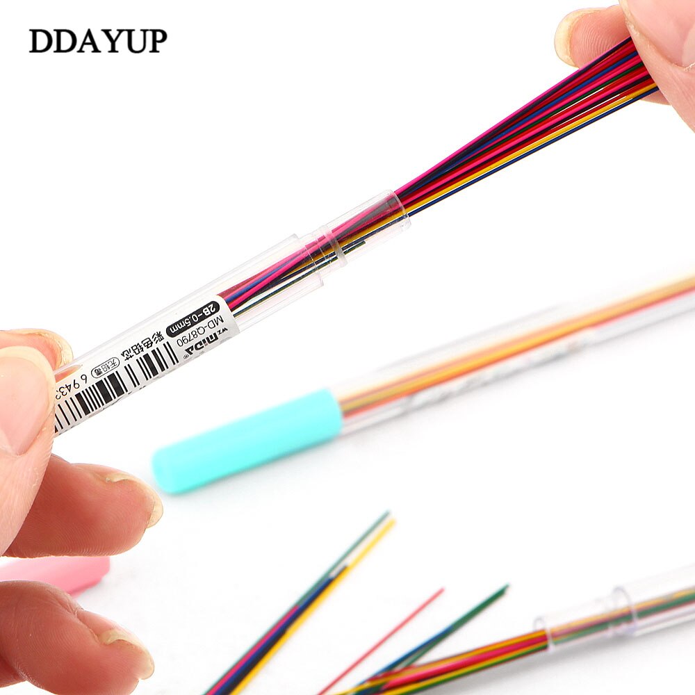 4Pcs/lot 0.5mm 0.7mm Colorful Mechanical Pencil Lead Art Sketch Drawing Color Lead School Office Supplies