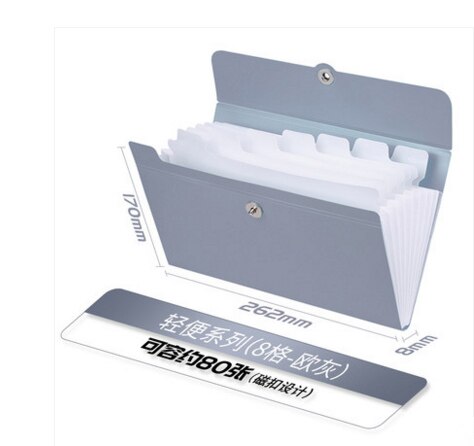 A5 Document Bill Invoice Management Pack Display File Expanding Folder Paper Classification 8grid Package Wallet Filing Products: European Gray