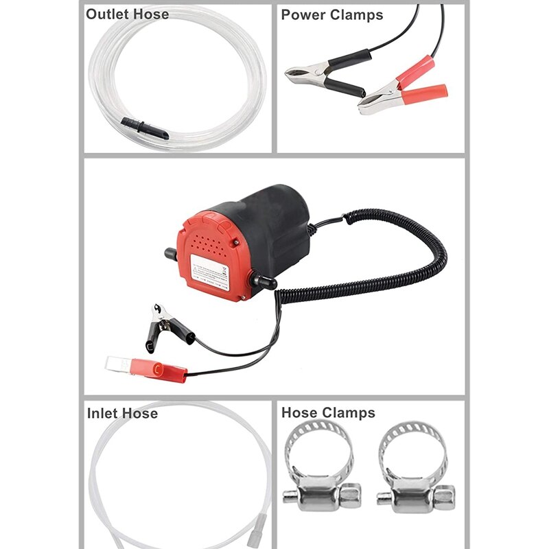 12v 60w oljeskift pumpe avtrekker, olje / råolje væske pumpe avtrekker fjerning av oljeskift pumpe overføring sug rød sak