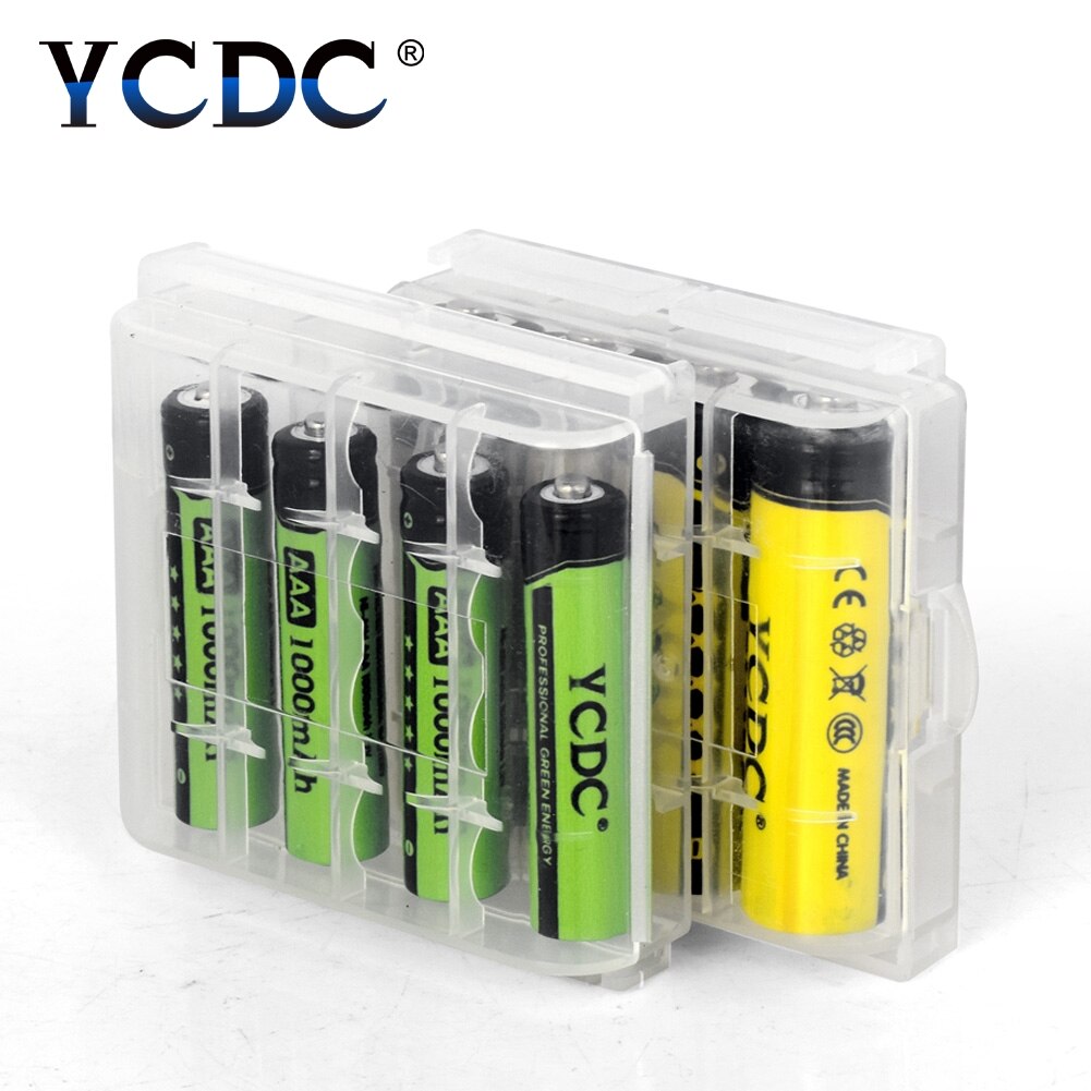 Ycdc 8 pces = aa + aaa baterias recarregáveis 1.2v ni-mh 1000mah aaa + 2000mah aa nimh bateria com células segurar caixa do caso