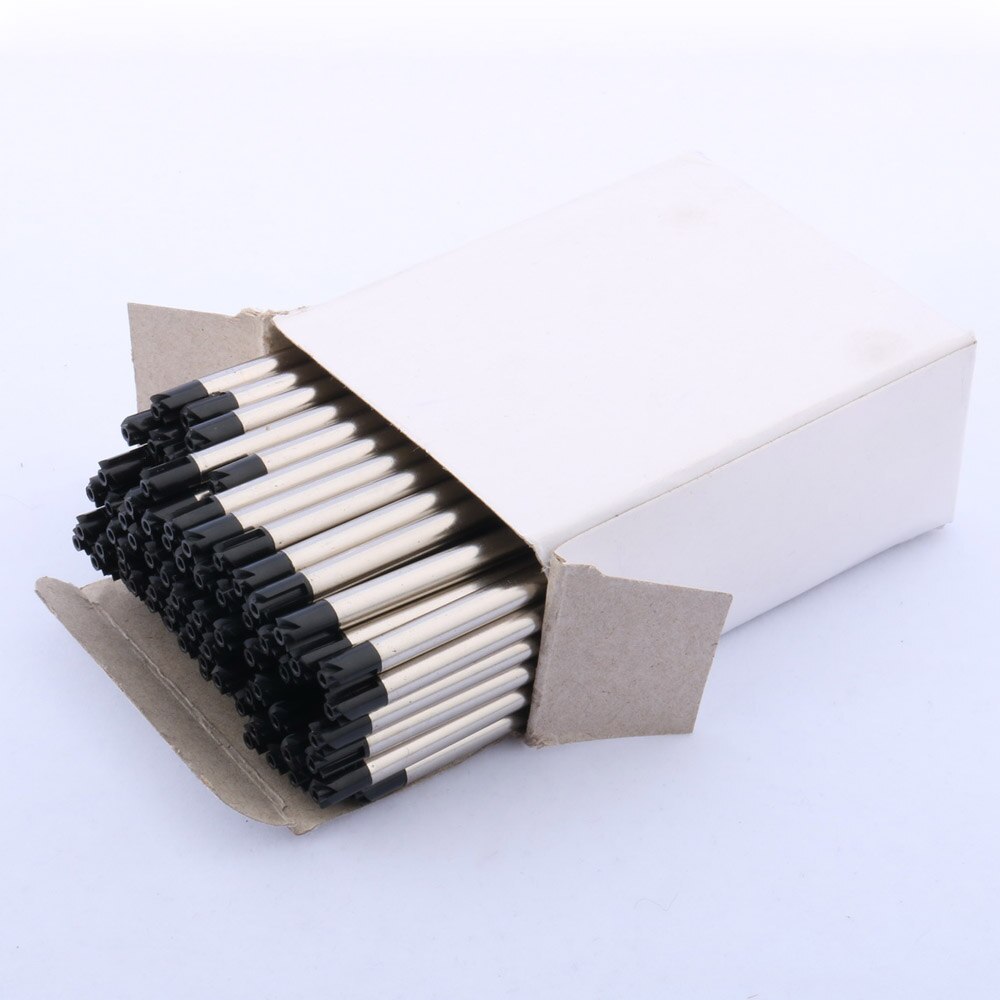 100Pc stainless steel Ballpoint Pen ink Refills BLUE or black Stationery Office school supplies Ball point ink Pen