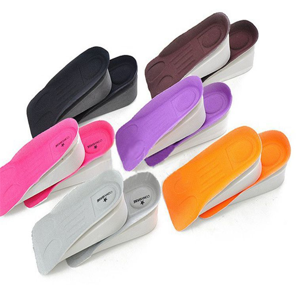 1 Pair Random Color Height Increase Shoes Insoles For Shoes Foam Rubber Taller Shoe Insert Concave Invisible Inner Shoe Soles