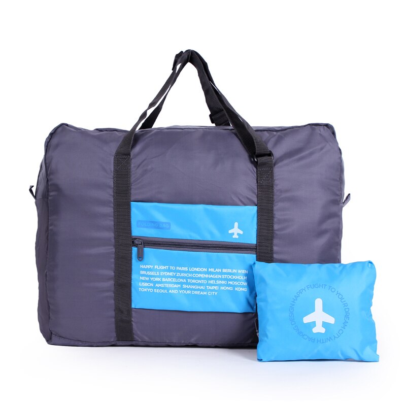 Reisetaschen Flugzeug aufbringen Faltbare Hohe kapazität weiche Polyester handtasche reisetasche Seesack reise gepäck internat tasche Neue: Blau