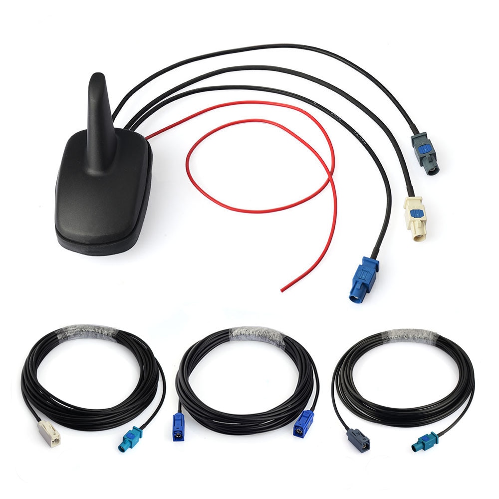Superbat Car Multi-band Combined Antenna DAB+GPS+FM Radio Amplified Shark Fin Roof Mount Fakra 5m Cable for Alpine Ezi-DAB