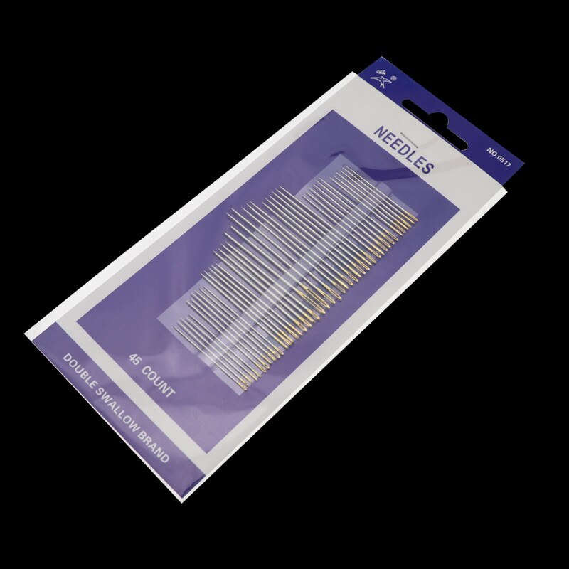Beading Needle Tools for Jewelry Making DIY Hand stitches Sewing Needles DIY Embroidery Big Eyes Steel Needle: 45PCS 0517