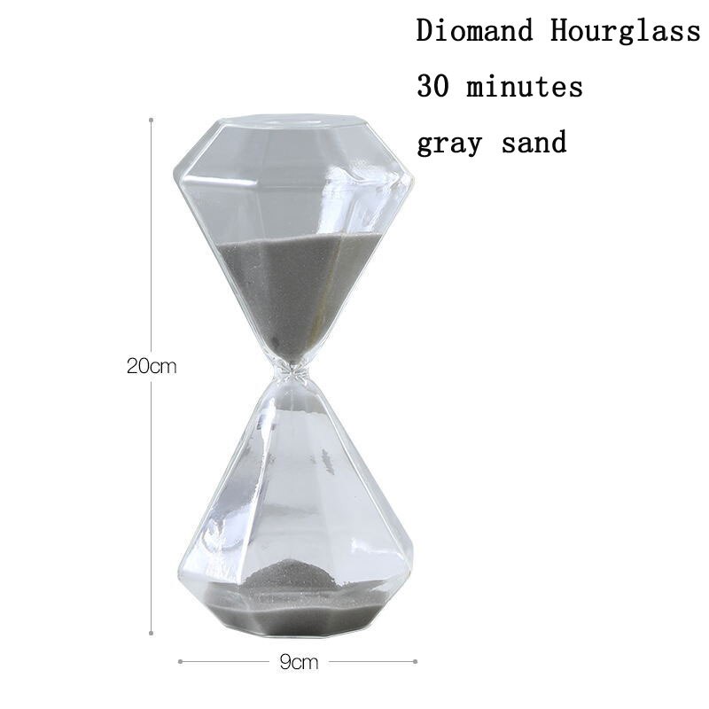 5/30/60 minuter sand klocka nordisk stil timglas guld sand timer hus dekor ornament kontor studie skrivbord hantverk: 30 min grå sand