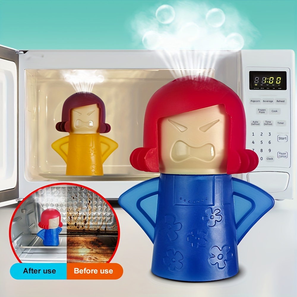 Angry Mama-limpiador de microondas a vapor para horno, eliminador fácil de aceite, suciedad, desodorante para nevera, herramienta de limpieza de cocina, útil para el hogar