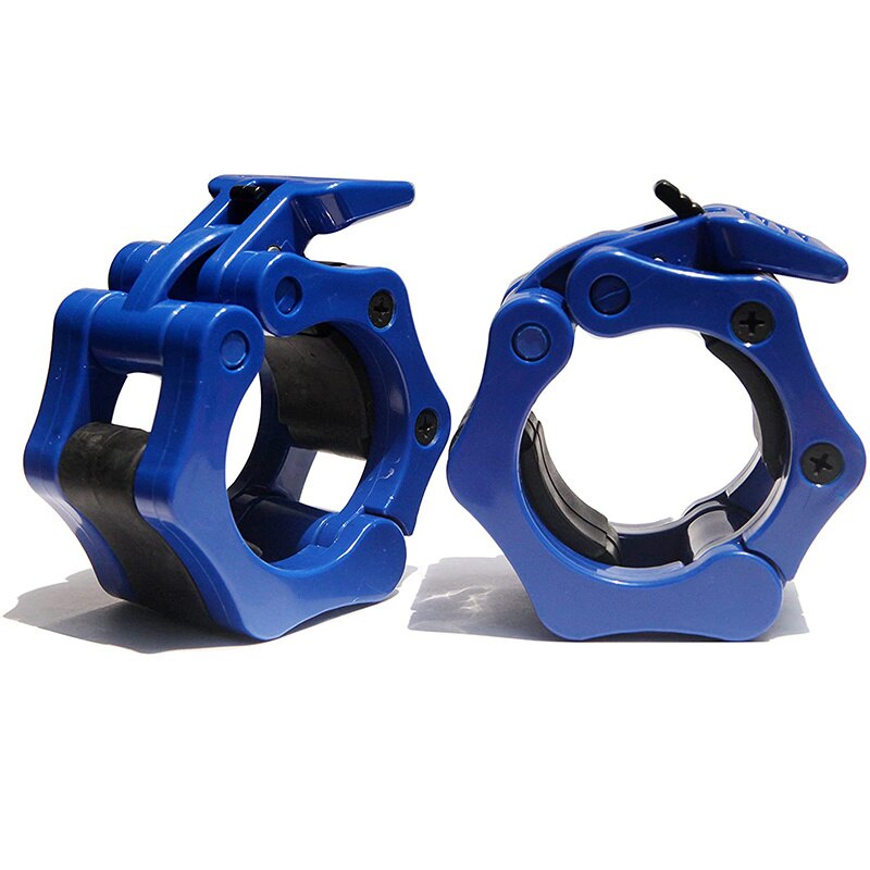 25/50mm Spinlock Barbell Collars Quick Release Barbell Clamps Olympic Weight Bar Clips for Weightlifting and Strength Training: 2 pcs blue / 25MM
