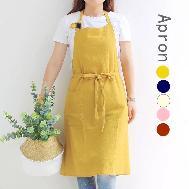Blume Einkaufen Gartenarbeit Schürze Baumwolle Leinen Küche Schürzen Kaffee Einkaufen Kittel Küche Schürze Frauen Backen Overall Temperament Schürze: Licht Grau
