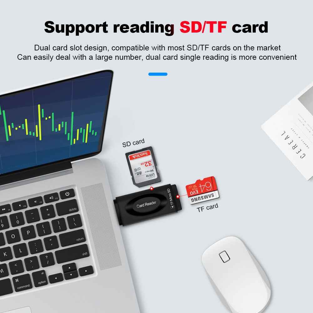 Rocketek usb 3.0 multi smart minneskortläsare otg typ c adapter mini kortläsare för micro sd/tf microsd dator bärbar dator