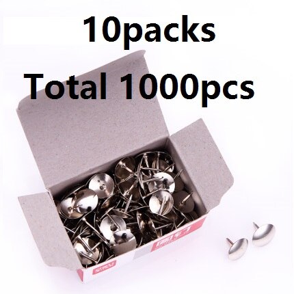 1000Pcs Vernikkeld Metalen Duim Kopspijkers Anti Roest Punaises Punaise Tekening Pin Vaststelling Pin Kantoor Vergadering School Art Class 0020: Default Title
