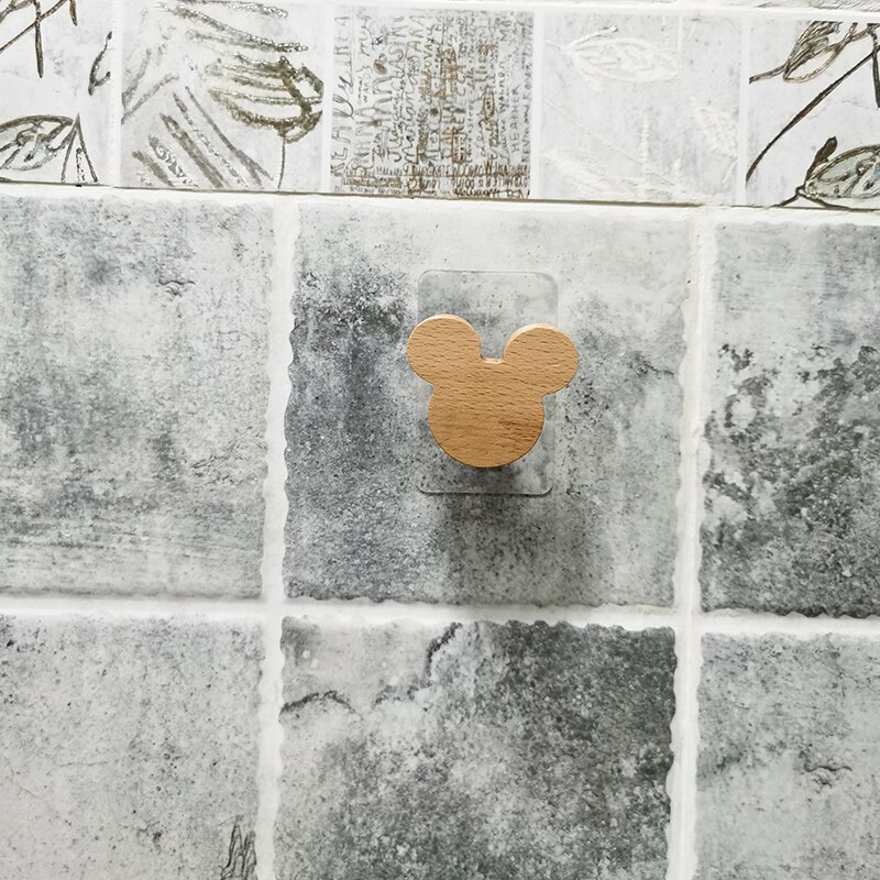 Natuurlijke Hout Kleerhanger Muur Gemonteerde Kapstok Decoratieve Sleutelhouder Hoed Sjaal Handtas Opslag Hanger Badkamer Rack
