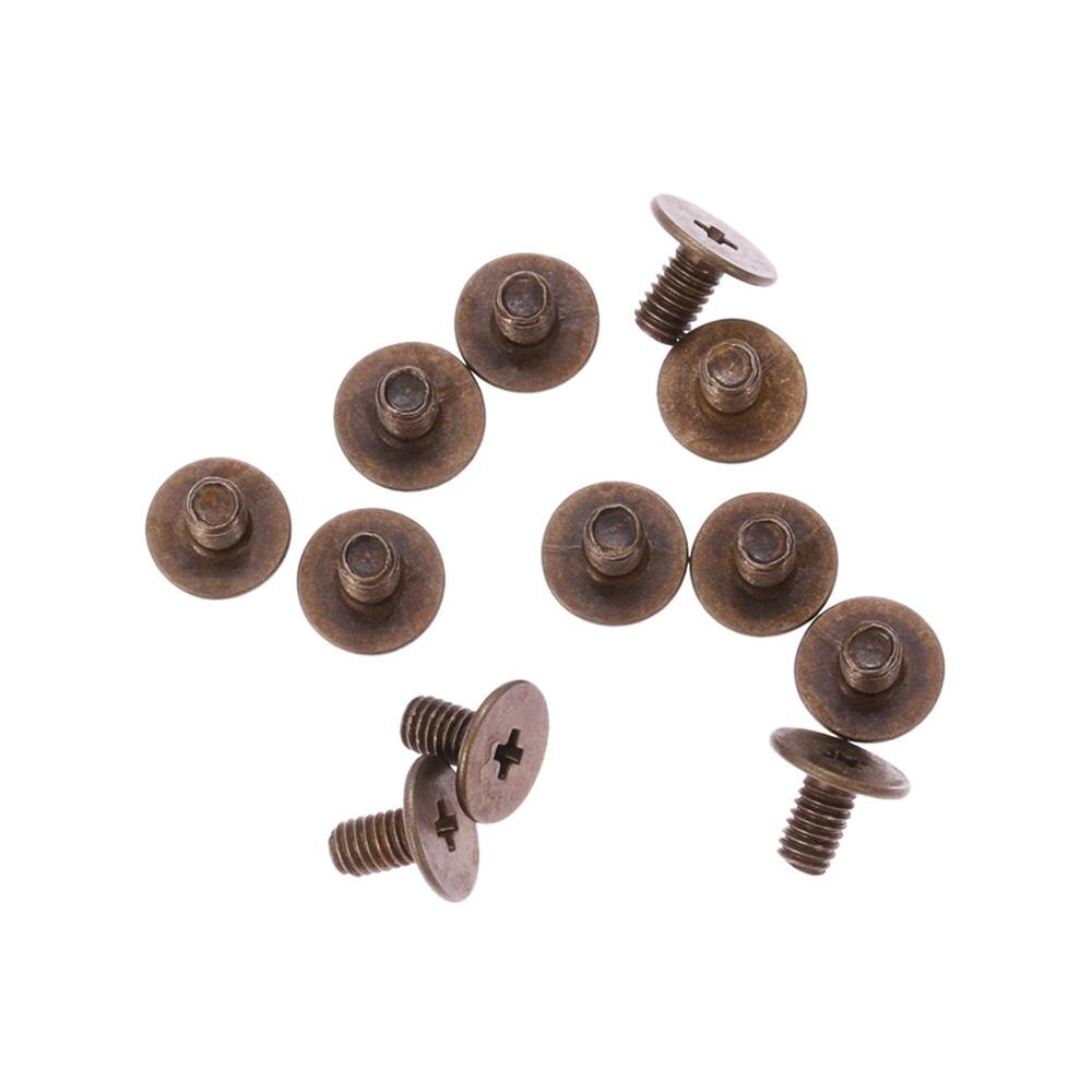 10 piezas de remache giratorio, botón de Metal, cabeza de anillo redondo, tornillo trasero, artesanía de cuero, remache de clavos de latón