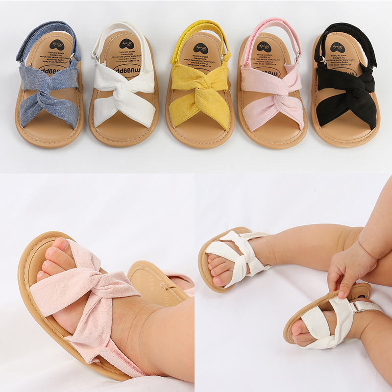 Leuke Zomer Baby Sandalen Bows Cross Knoop Kids Baby Meisje Jongen Schoenen Zachte Zool Antislip Peuter Crib Schoenen babyschoenen