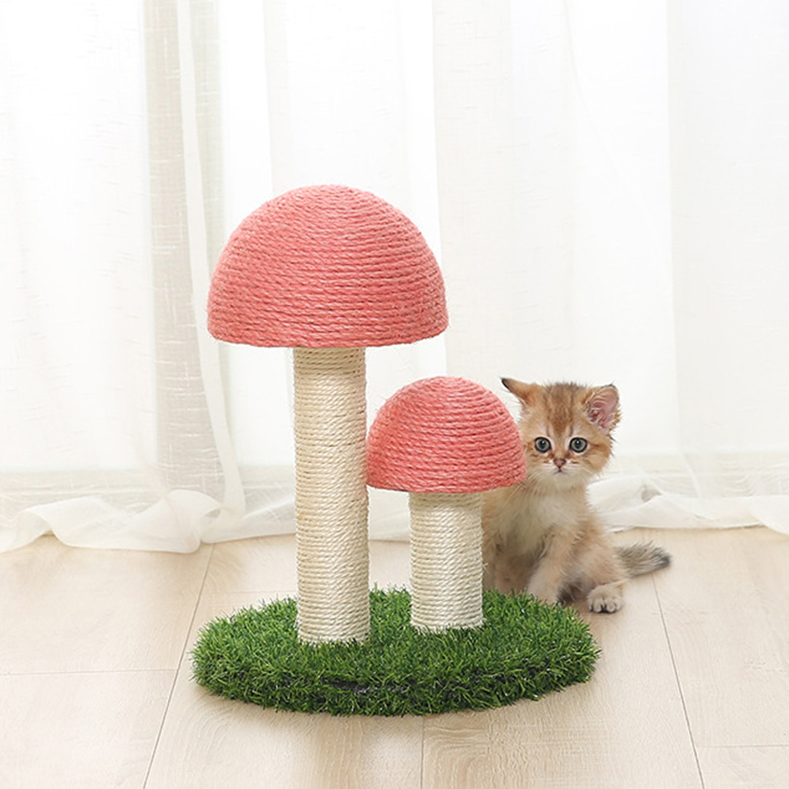 Cat Scratching Post Pet Play Fun Toy Scratcher Board for Lovely Cats: Pink